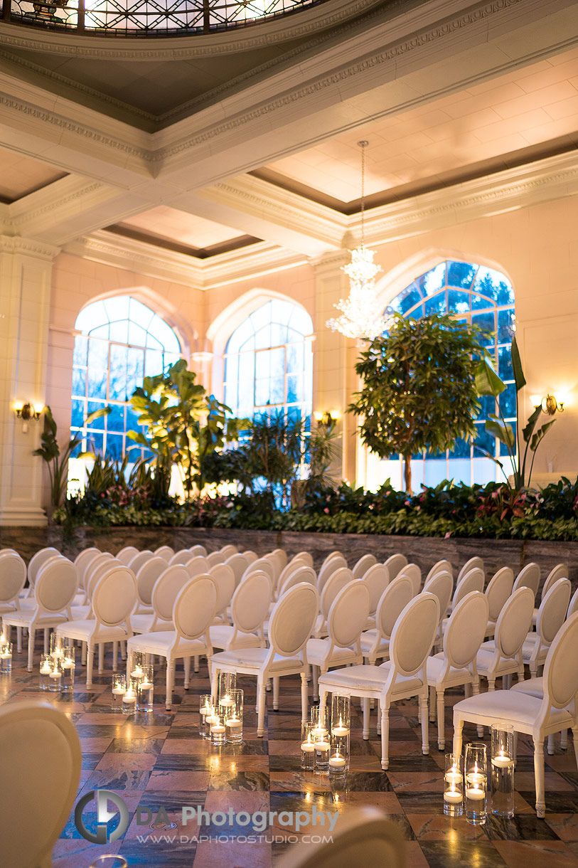 Casa Loma Conservatory wedding ceremony set up