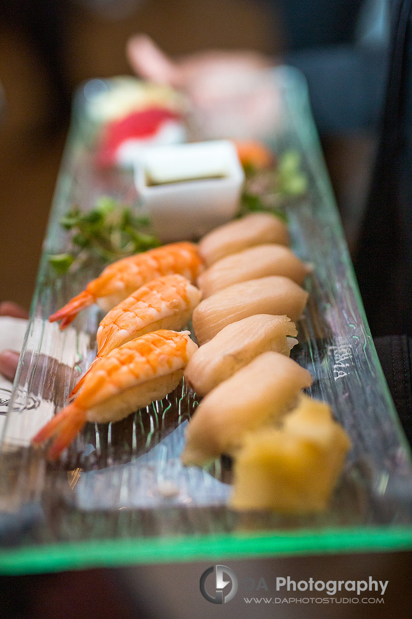 Sushi as a finger food on a cocktail party