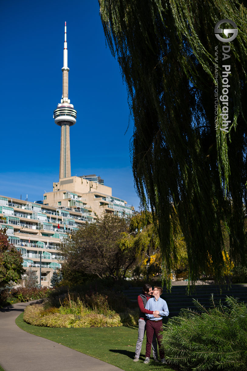 Toronto proposal photographer at Toronto Music Garden