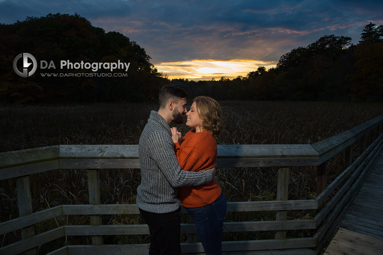 Engagement at Cherry Hill Gate at Sunset