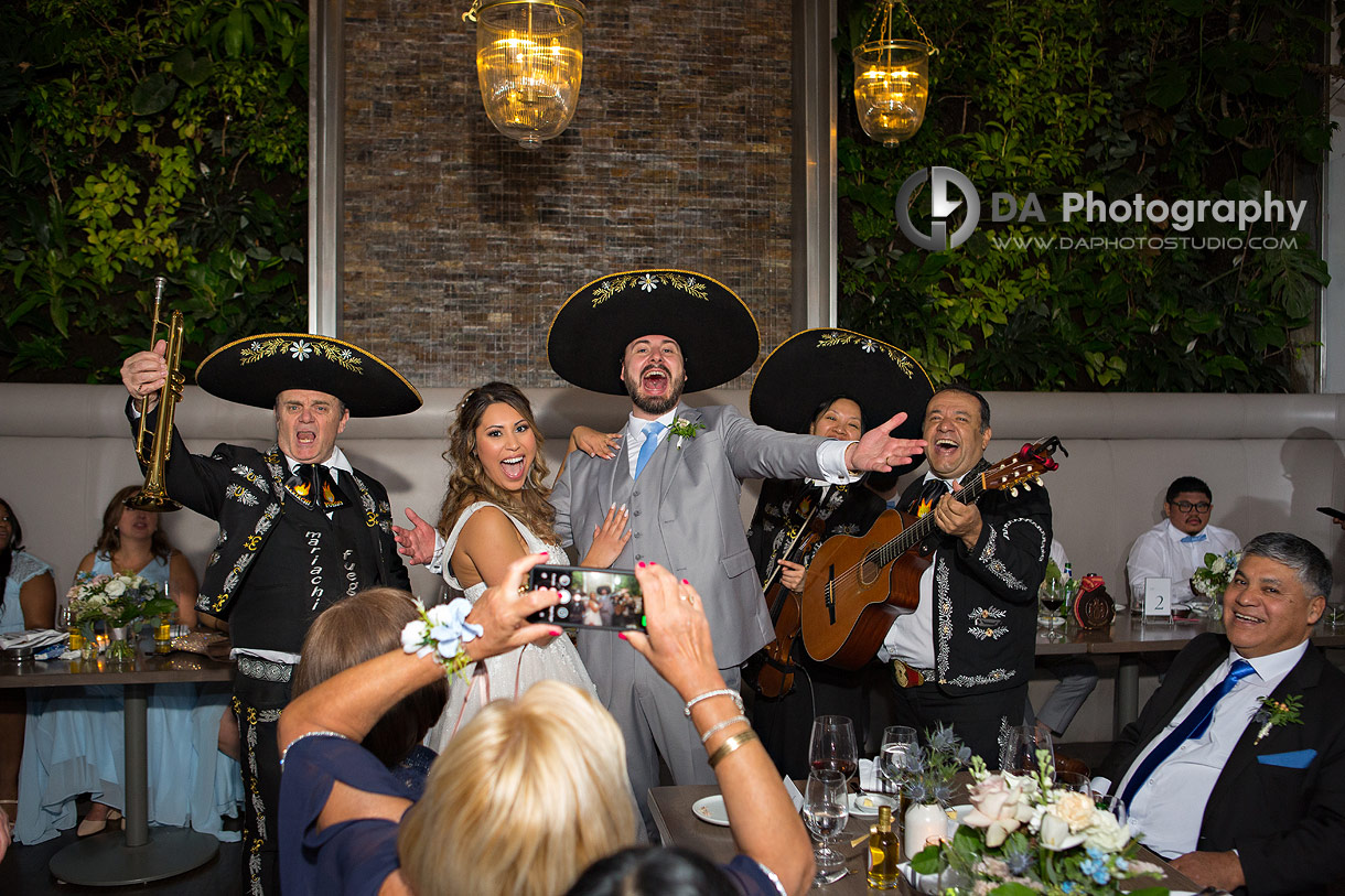 Fun Photo of Mariachi performers at the wedding