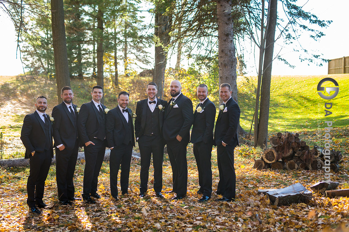 Wedding Photos of Groomsman in Caledon