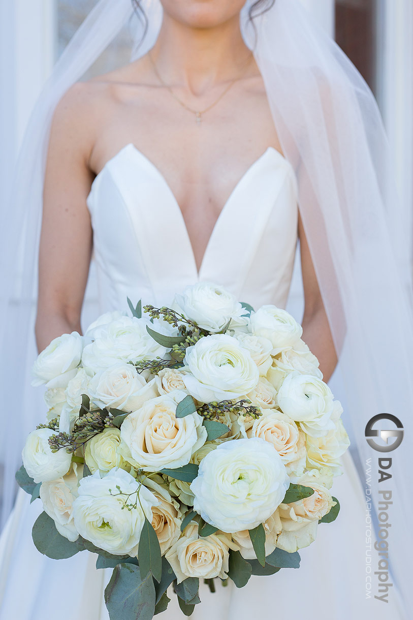 Bride with her wedding bouquet