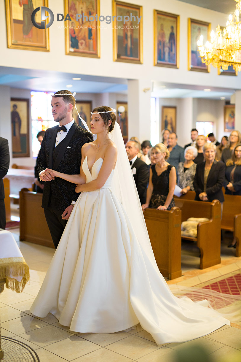 Bride and Groom at Sts. Constantine and Helen Greek Orthodox Church Wedding Ceremony