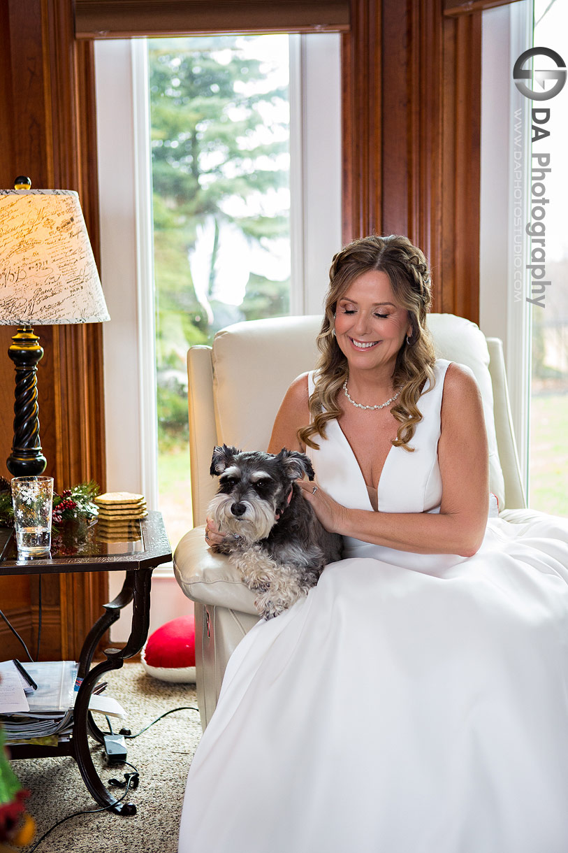 Photo of a bride with her dog