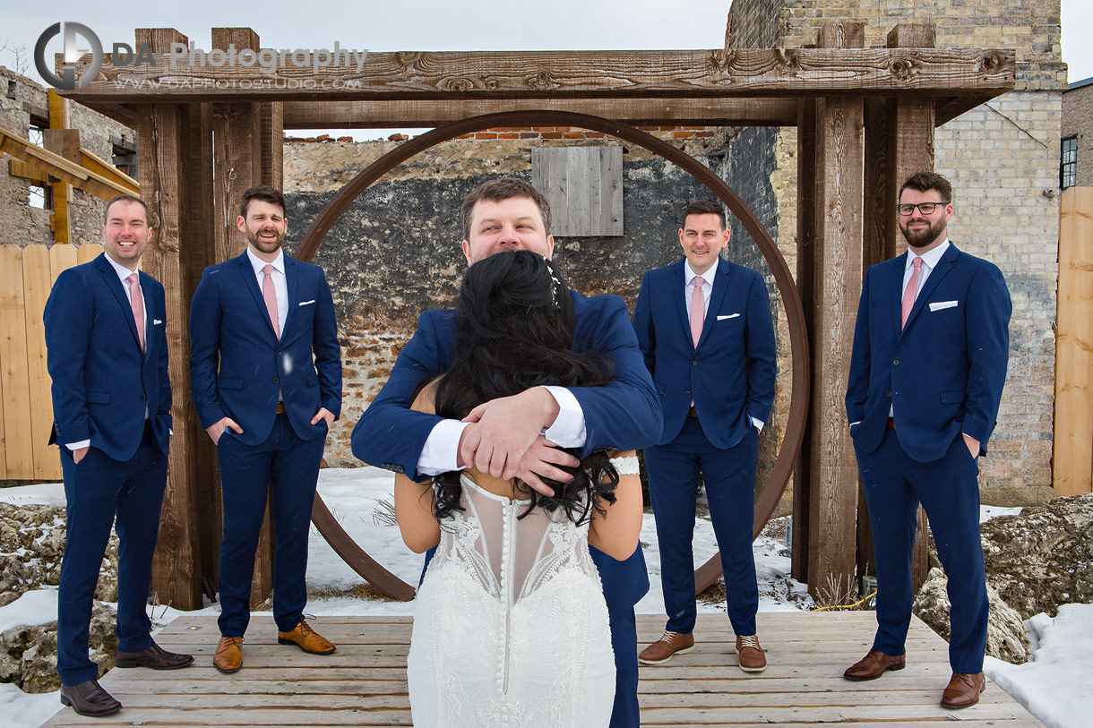 Elora Mill Winter Wedding Photo