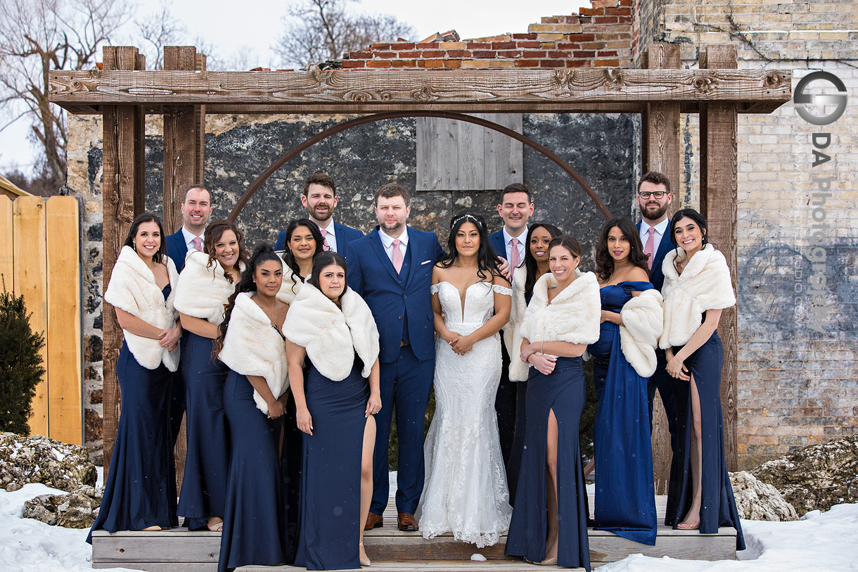 Bridesmaid Dresses at Elora Mill in Winter