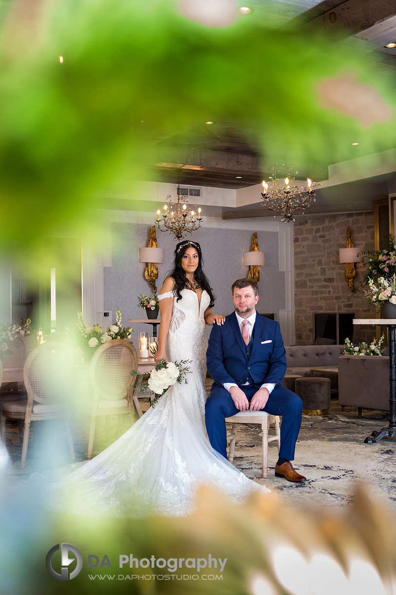 Bride and Groom at Elora Mill