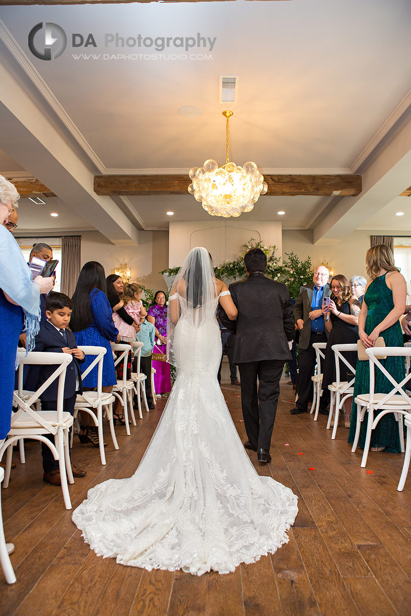 Wedding Ceremony at Elora Mill in Winter