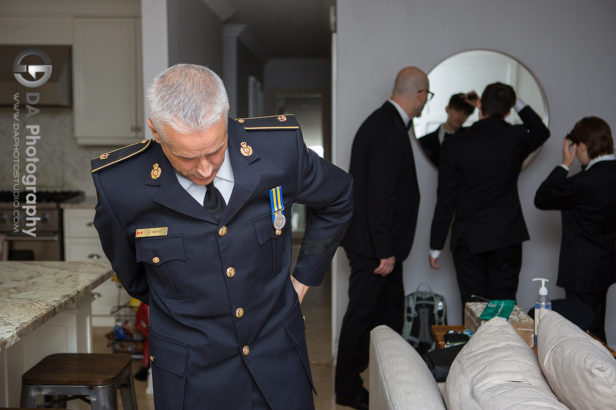 OPP officer groom getting ready for his wedding day