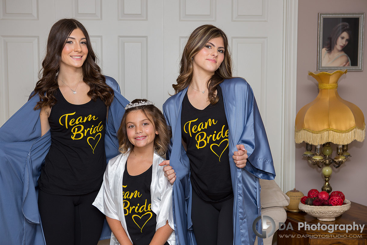 Bridesmaids with Team Bride custom made shirts