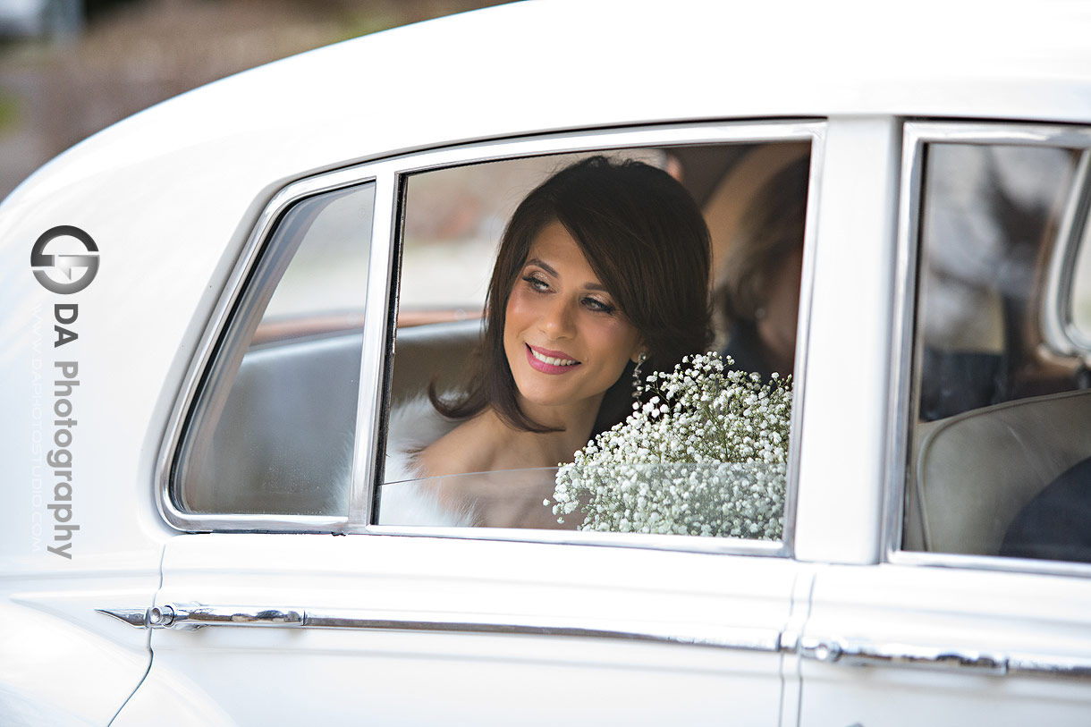 Bride arrive in a Bentley for a Church Wedding in Toronto