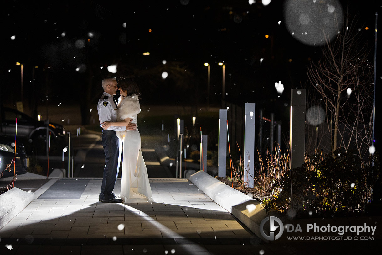 Night Photo of Bride at Groom at one of the Best Wedding Venues in Toronto 