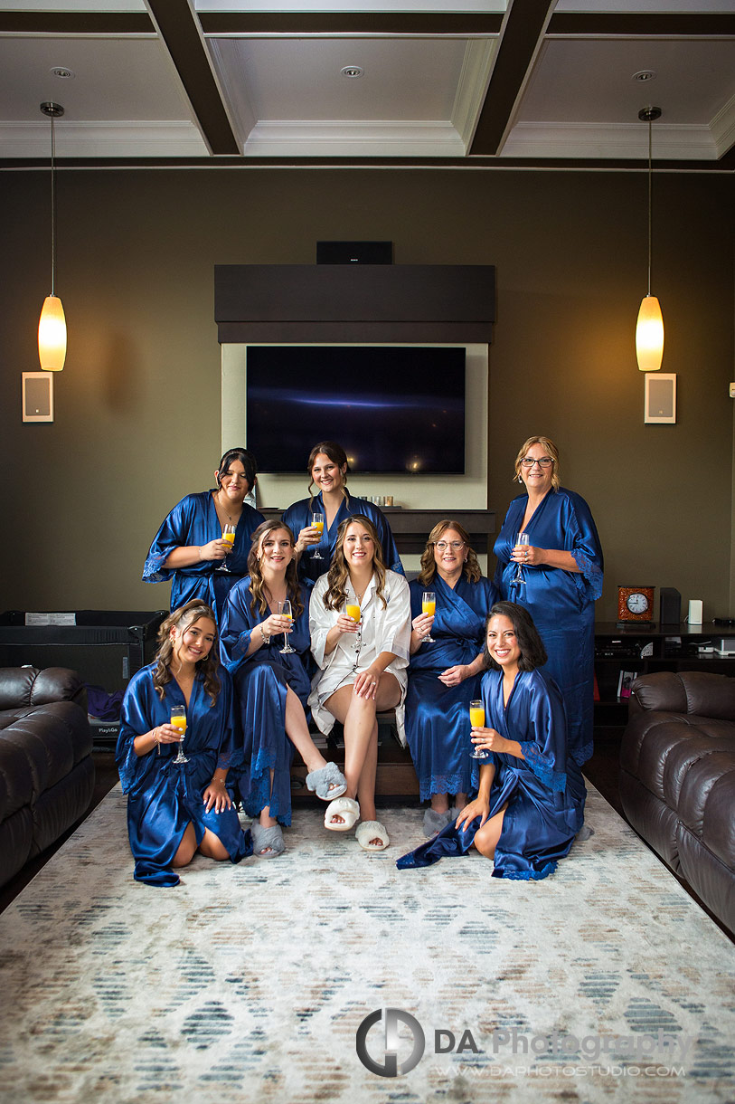 Bridesmaids in a robes in Kitchener