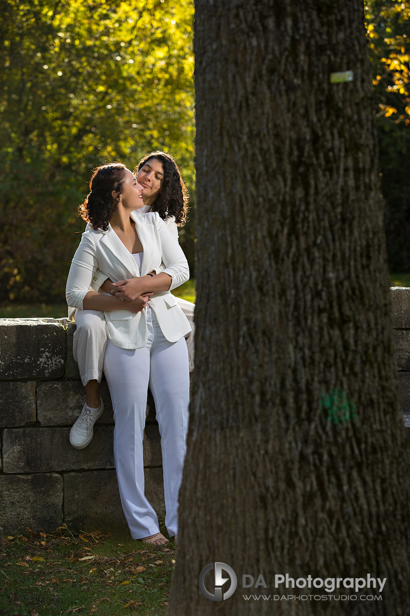 Intimate engagement photo at Guild Inn Estate in Scarborough