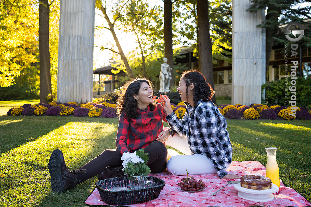 Fun photos at golden hour of a same sex couple