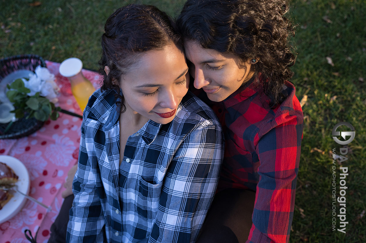 Intimate engagement photo in Scarborough of same sex couples