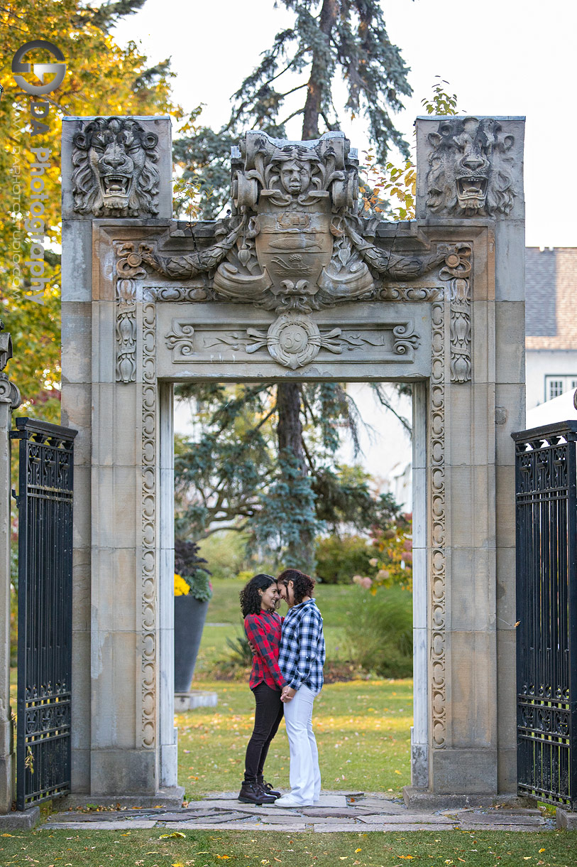 Intimate engagement photos at Guild Inn Estate in Scarborough