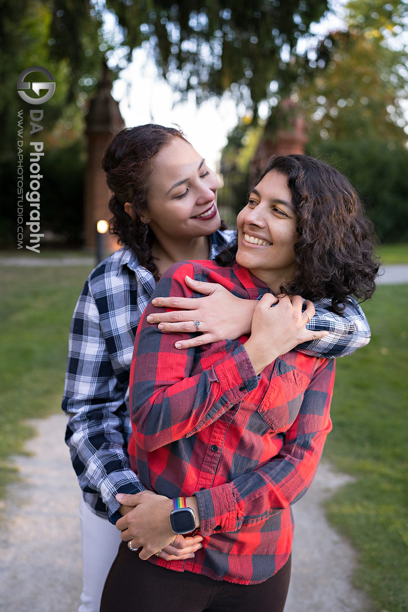 Intimate engagement photo at Guild Inn Estate