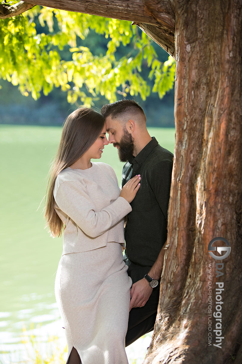 Intimate engagement photo at High Park in Toronto