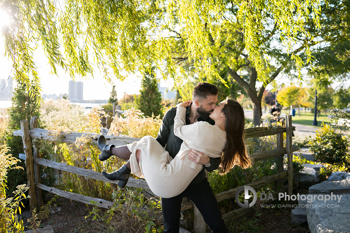 Engagement Photo at Butterfly Park in Toronto