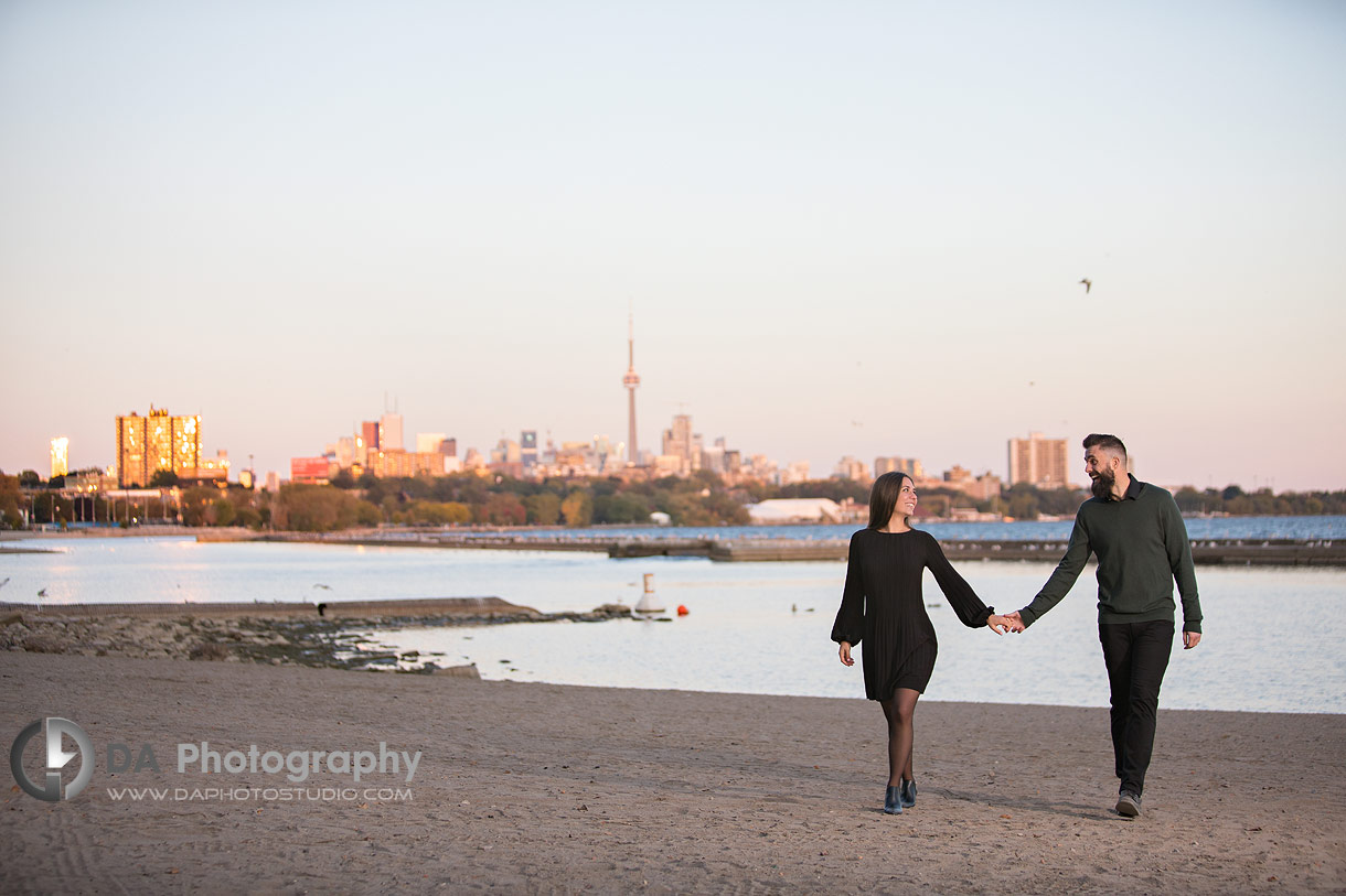 Sunset engagement photo in Toronto