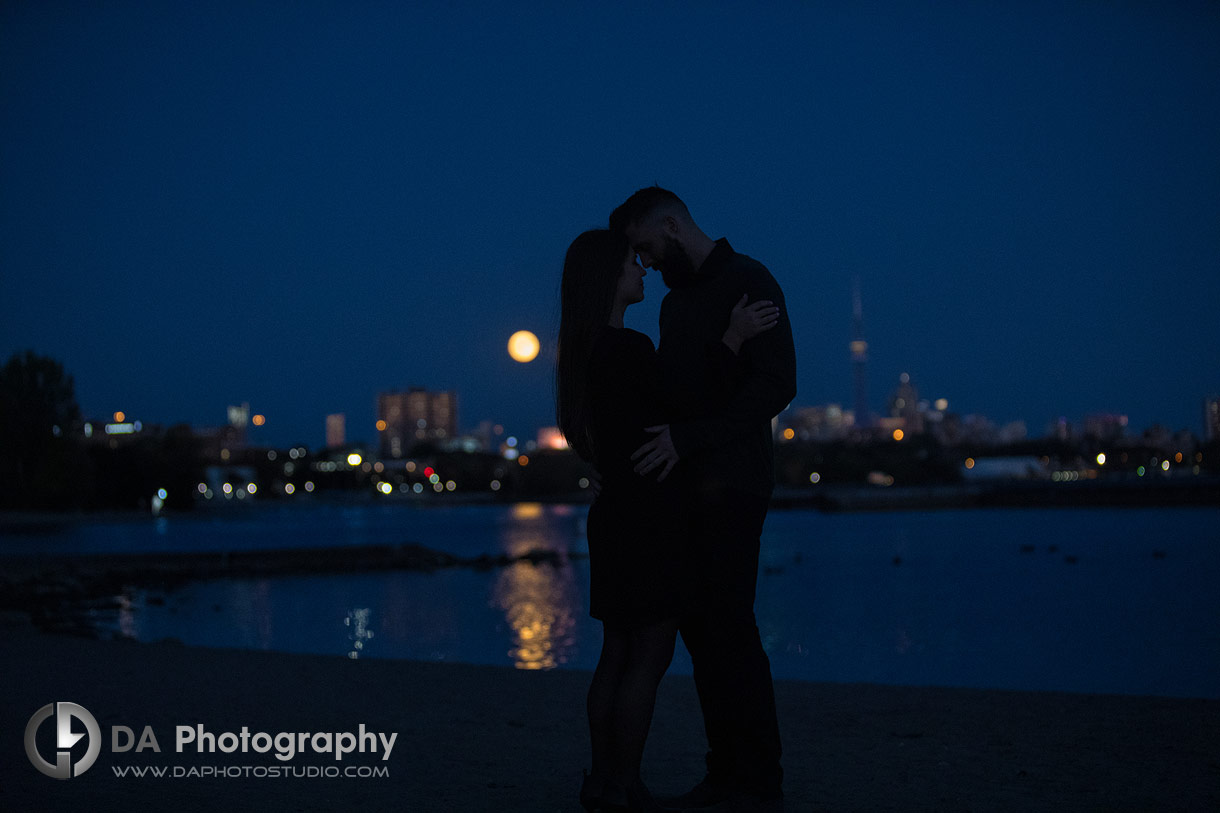 Full Moon Engagement Photo