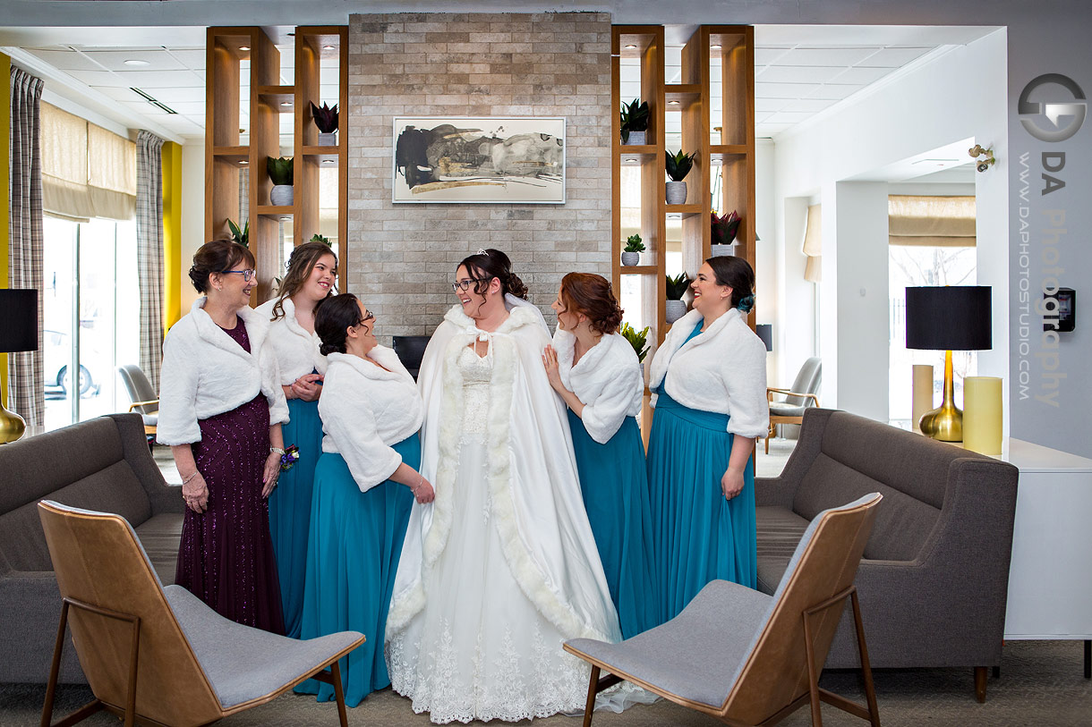 Bridesmaids at Hilton Garden Inn in Cambridge