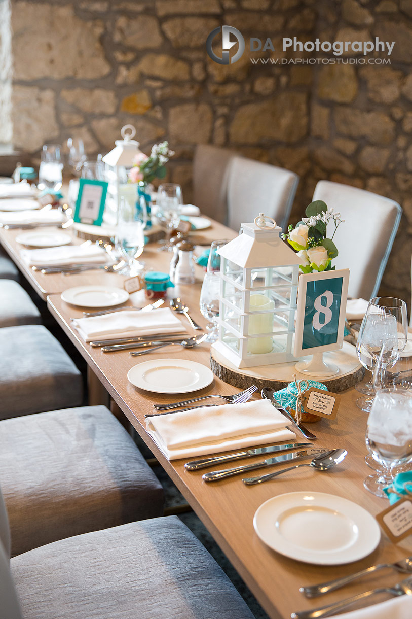 Harvest table set up at Wedding Reception at Cambridge Mill