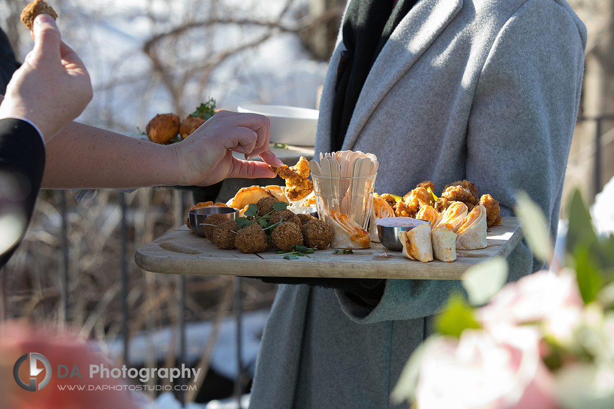 Tapas finger food during photo session at Cambridge Mill