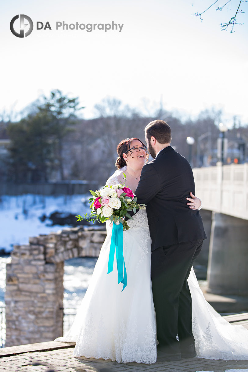 Bride and Groom at Cambridge Mill