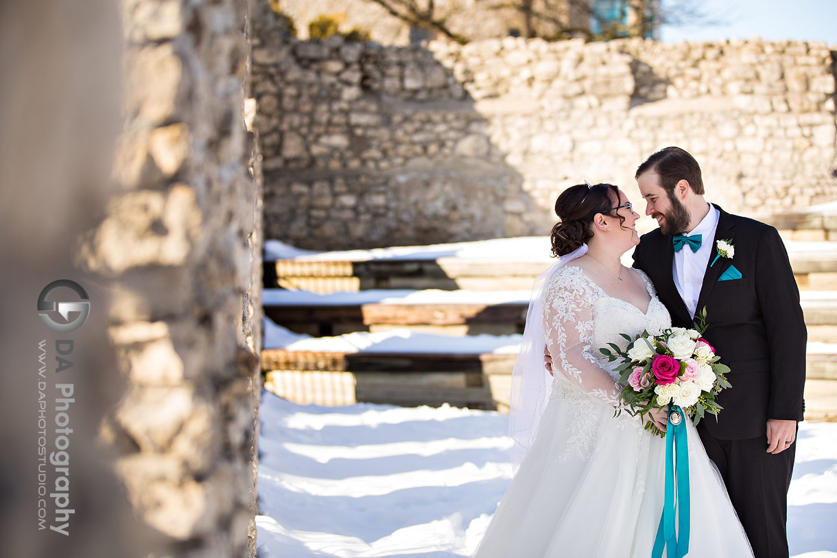 Photo of a Bride and Groom at Mill Race Park in Cambridge