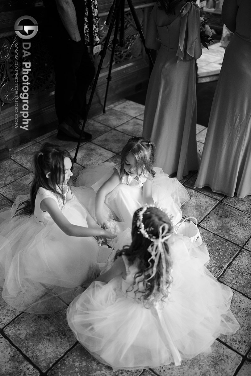 Flower girls during wedding ceremonies