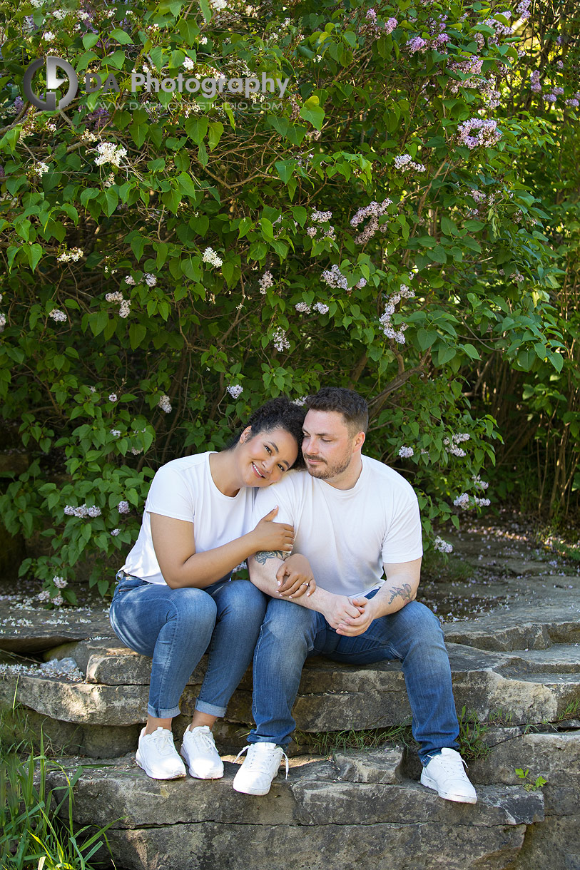 Intimate engagement photos at Balls Falls in Lincoln